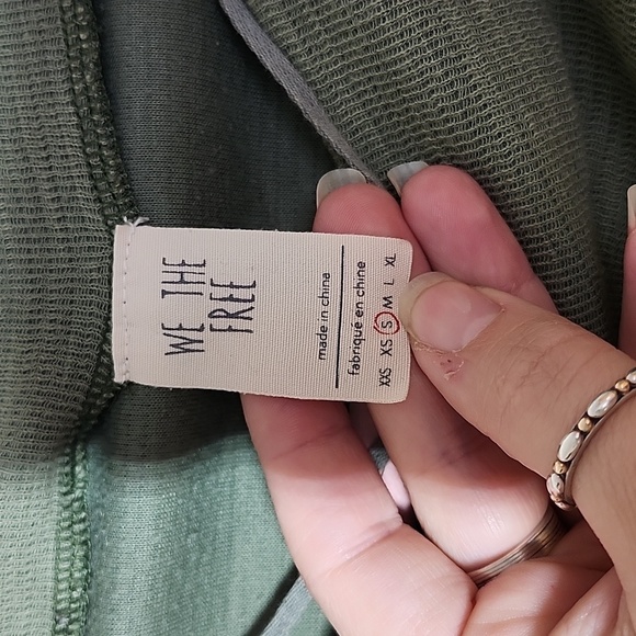 We The Free Nikala Top Olive Green Zipper Detail Shoulder Bateau Neckline Small - Picture 6 of 9